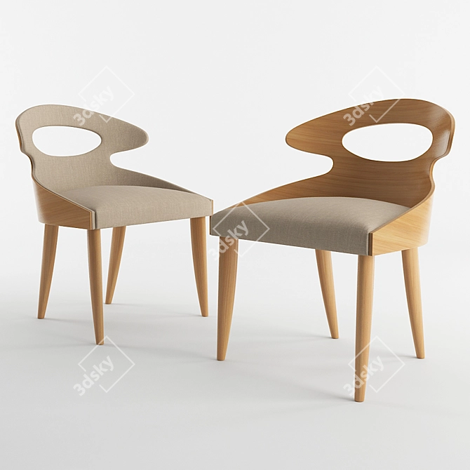 Potocco Paddle: Elegant and Minimalistic Chair 3D model image 1