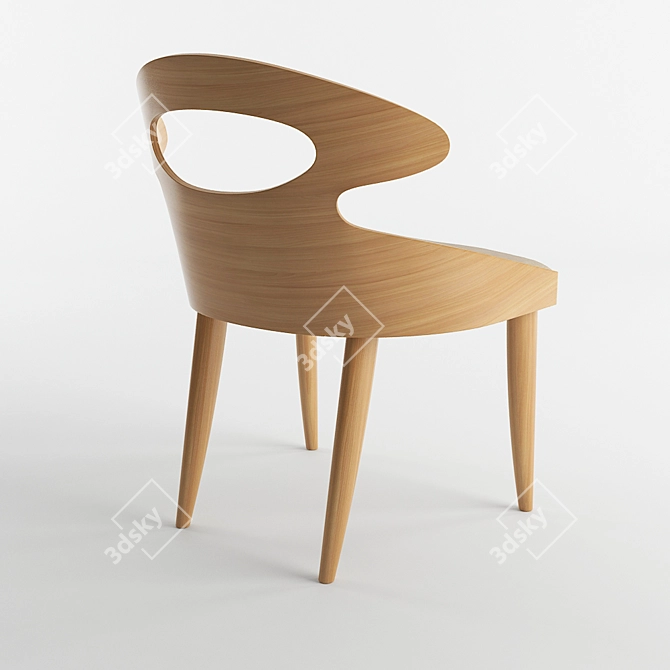 Potocco Paddle: Elegant and Minimalistic Chair 3D model image 2