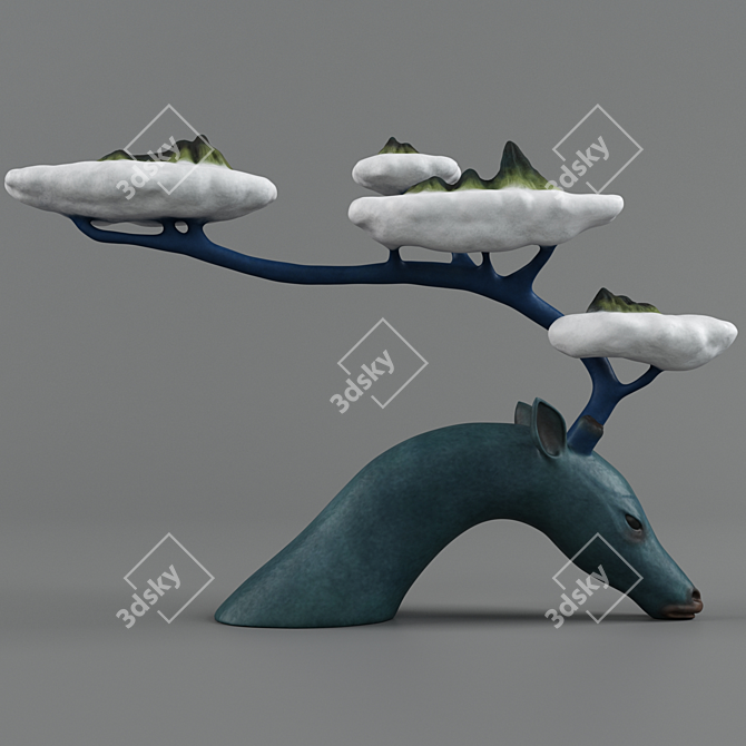 Mystic Animal Dream Sculpture 3D model image 1