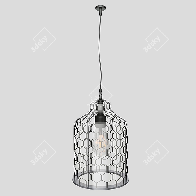 Elegant Glass Ceiling Pendant 3D model image 1