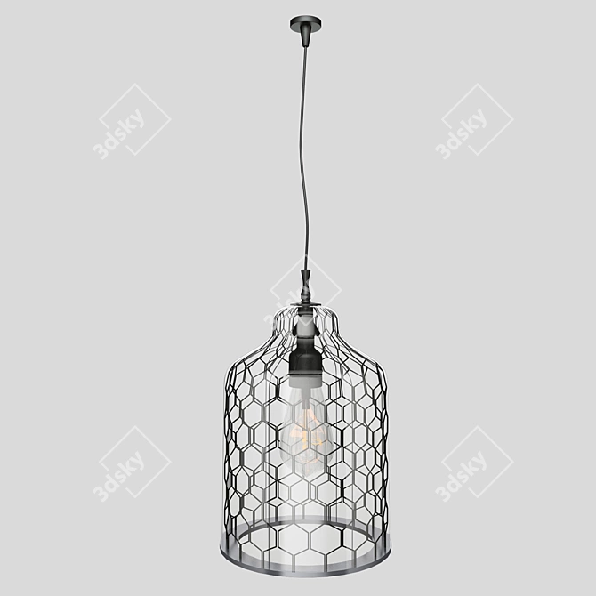 Elegant Glass Ceiling Pendant 3D model image 2