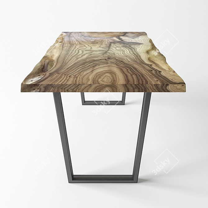 Rustic Edge Wood Table 3D model image 3