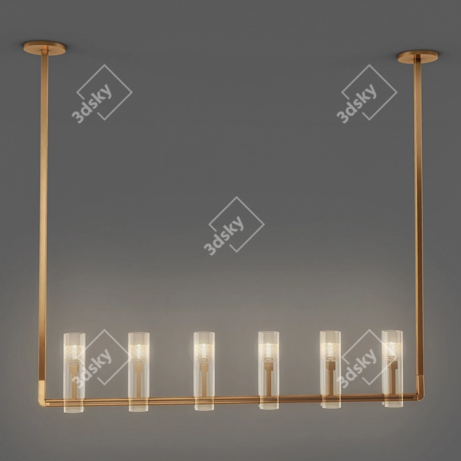 Handcrafted Brass Chamont Chandelier 3D model image 1