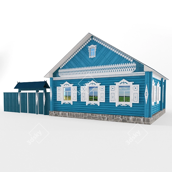 Authentic Chuvash Cottage 3D model image 1