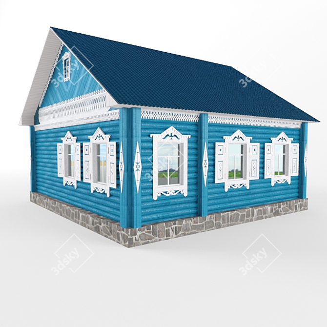 Authentic Chuvash Cottage 3D model image 2