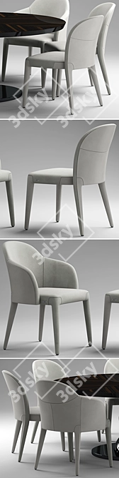 Fendi Audrey Chair: Elegant Table and Chairs Set 3D model image 2