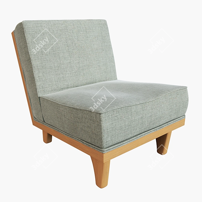 Elegant Van Beuren Lounge Chair 3D model image 1