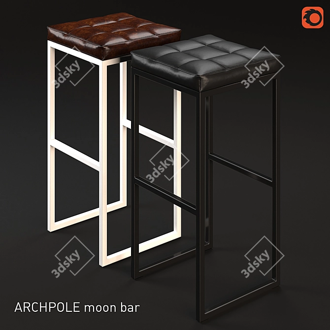 Modern Chocolate Bar Stool 3D model image 1