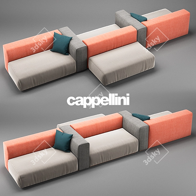 Contemporary Cappellini Oblong Sofa 3D model image 1