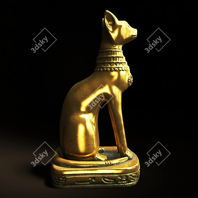  Exquisite Egyptian Cat Decor 3D model image 1