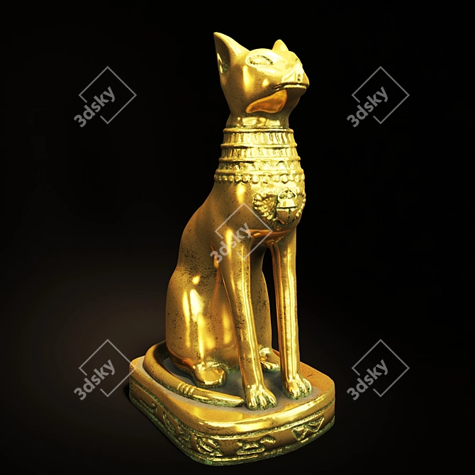  Exquisite Egyptian Cat Decor 3D model image 2