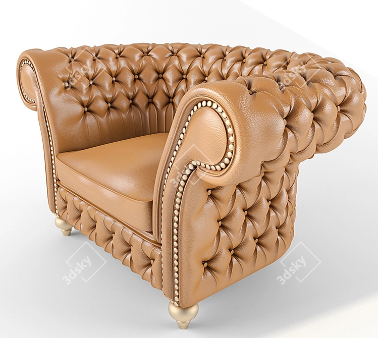 Chester Lounge Chair: Stylish & Comfortable 3D model image 2