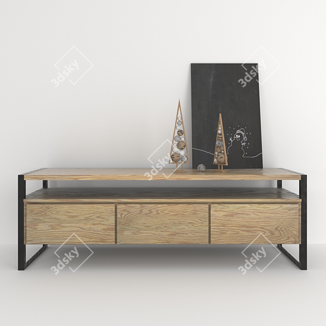 Woodwerk Cambridge TV Stand 3D model image 1