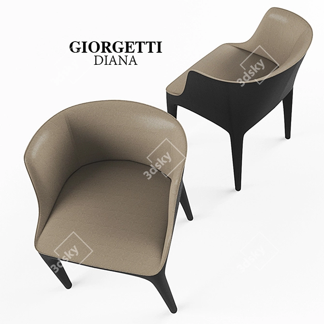 Timeless Elegance: Giorgetti Diana Chair 3D model image 2
