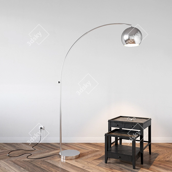 Elegant Lamp & Side Table Set 3D model image 1