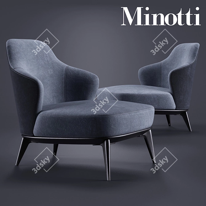 Sleek Minotti Leslie Senza Sofa 3D model image 1