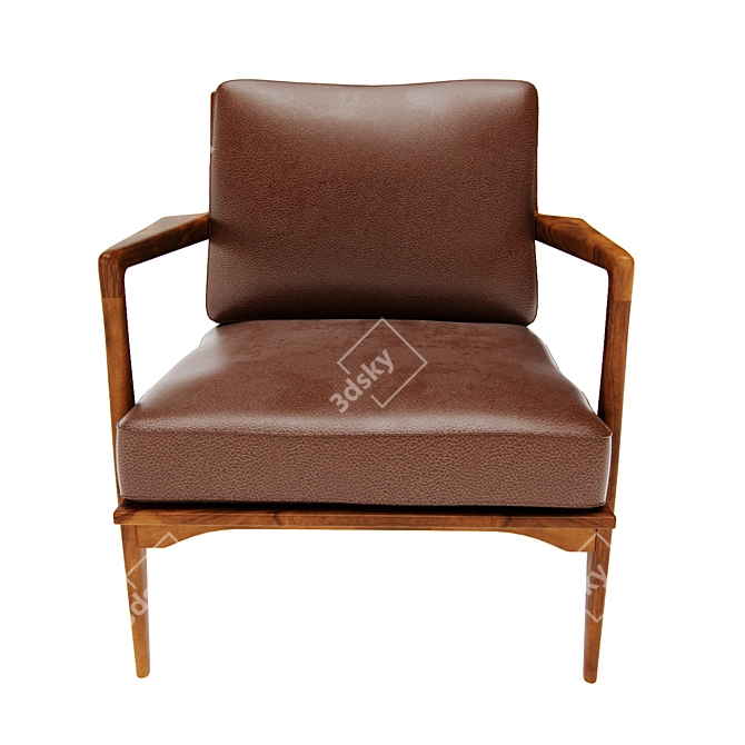 Vintage Scandinavian Lounge Chair 3D model image 3