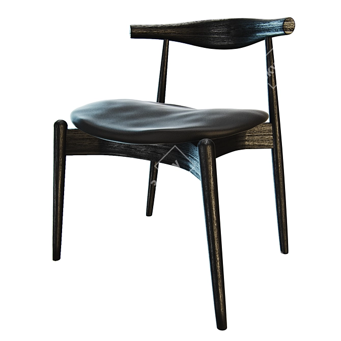 Classic and Comfortable Hans Wegner Elbow Chair 3D model image 1