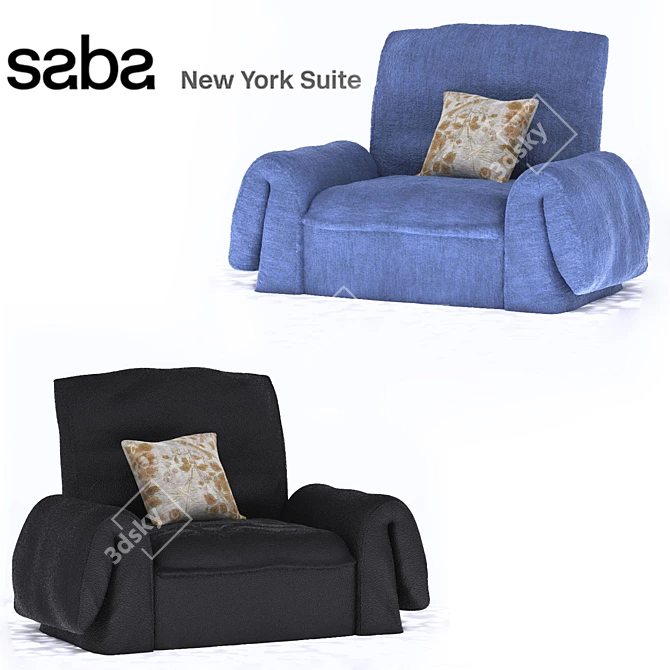  Elegant Velvet Sofa 3D model image 1