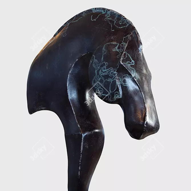 Graceful Equine Art Sculpture 3D model image 2