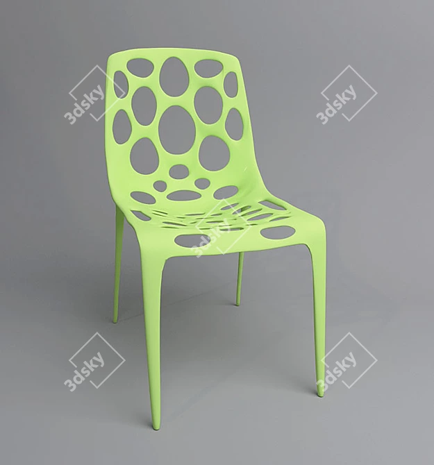 Sleek Plastic Hero Chair 3D model image 1