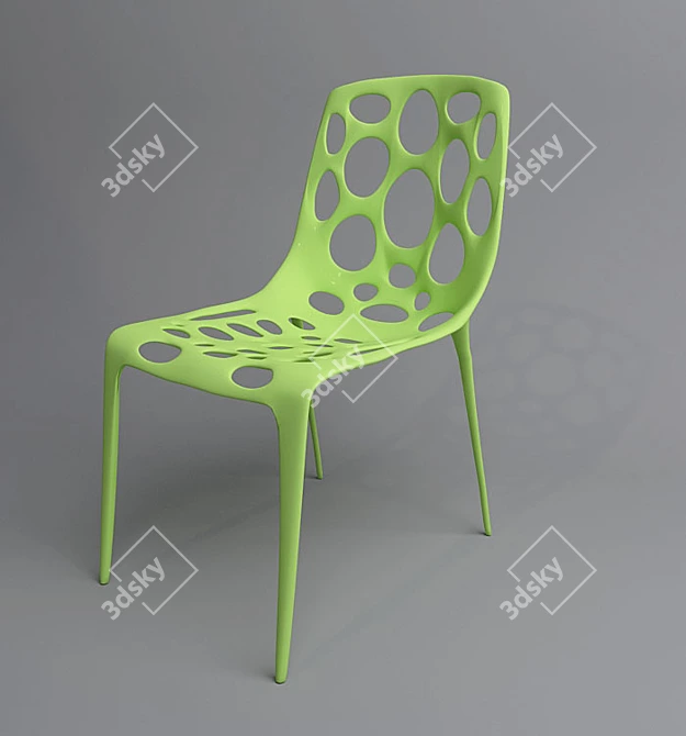 Sleek Plastic Hero Chair 3D model image 2