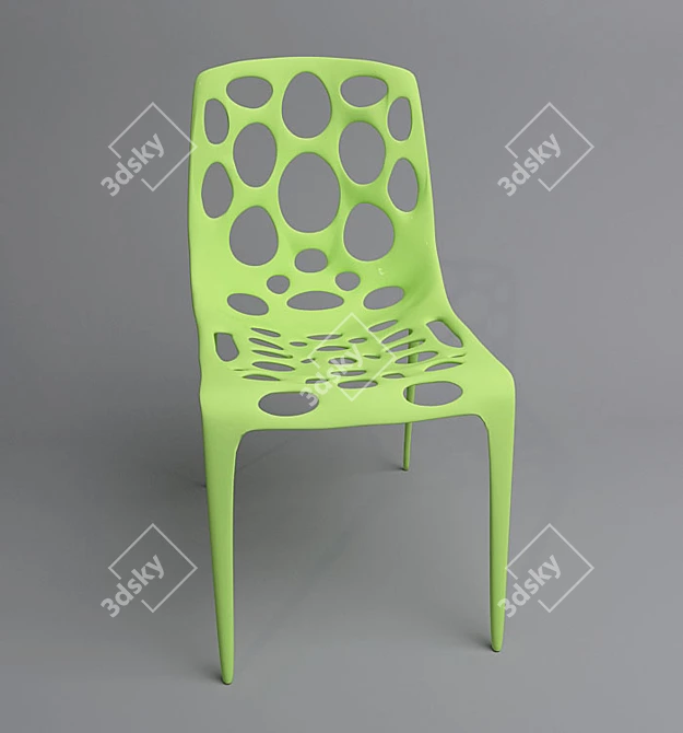 Sleek Plastic Hero Chair 3D model image 3