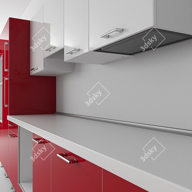 Modern Kitchen Set: Organized Cabinets 3D model image 2