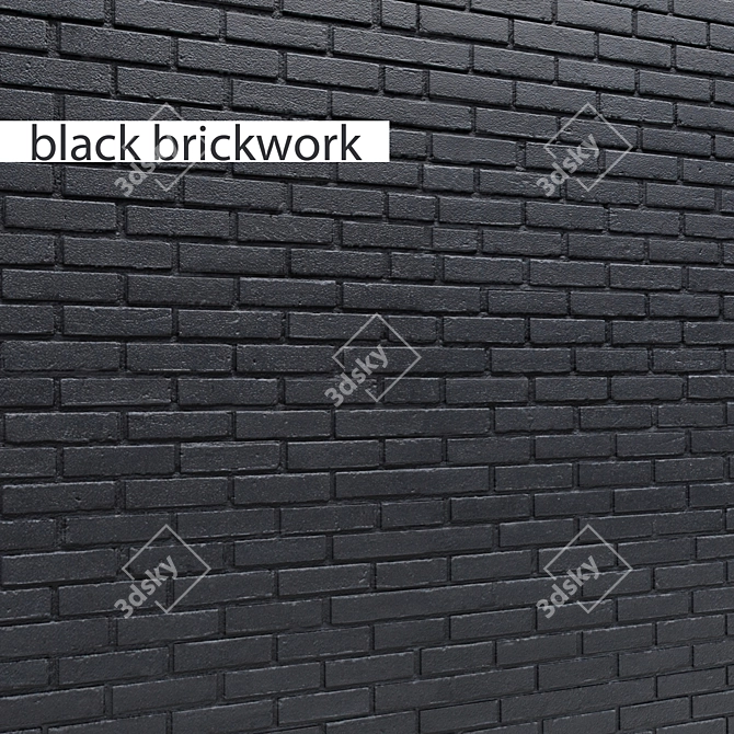 Sleek Black Bricks 3D model image 1