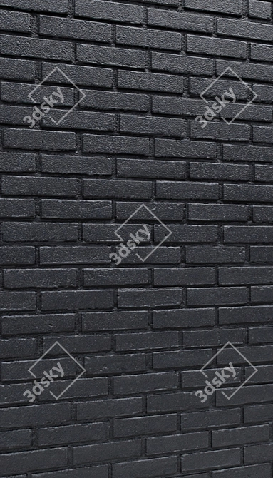 Sleek Black Bricks 3D model image 2