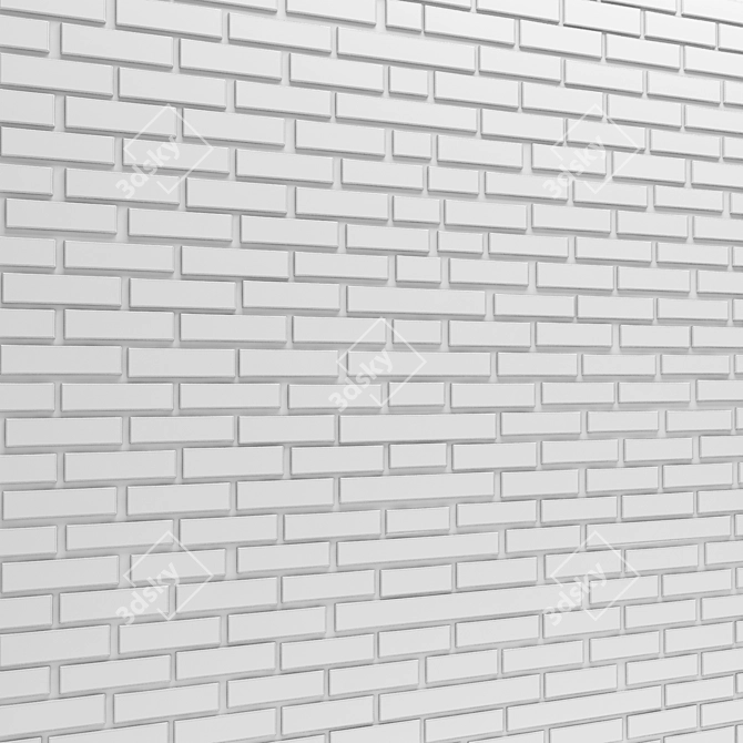 Sleek Black Bricks 3D model image 3