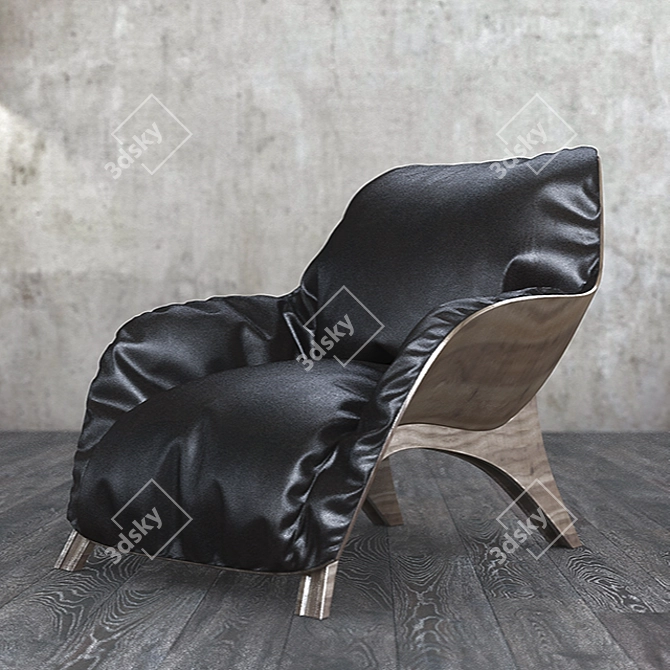 High-Quality Designer Leather Armchair 3D model image 1