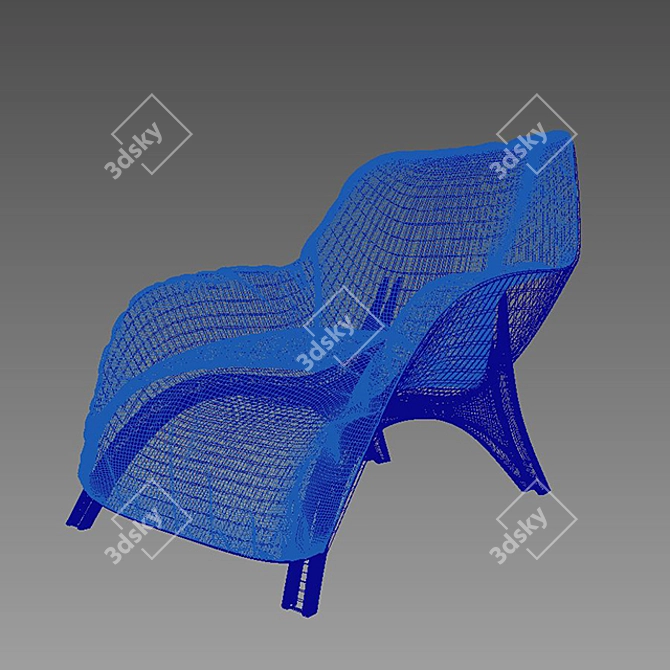 High-Quality Designer Leather Armchair 3D model image 3