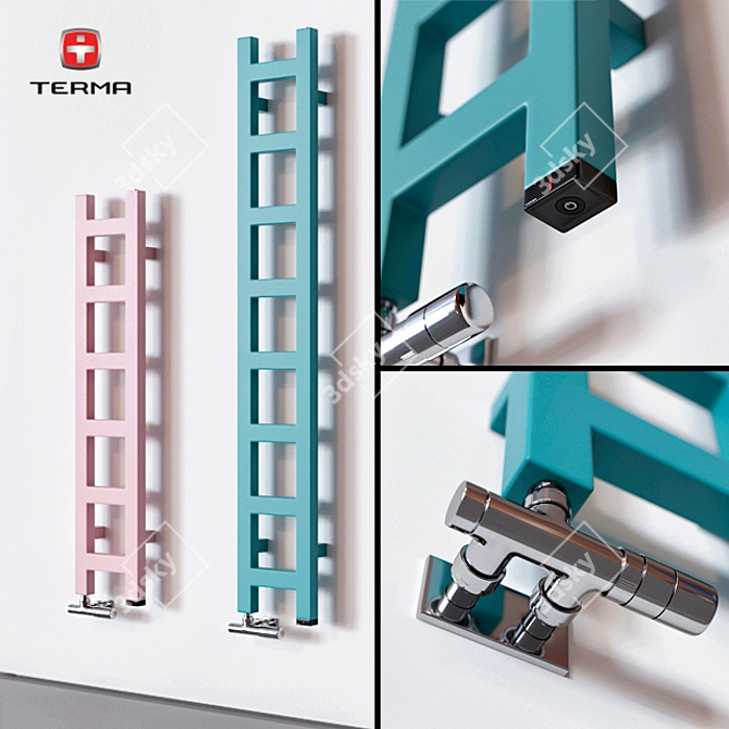 Terma Easy One: Space-Saving Towel Warmer 3D model image 1