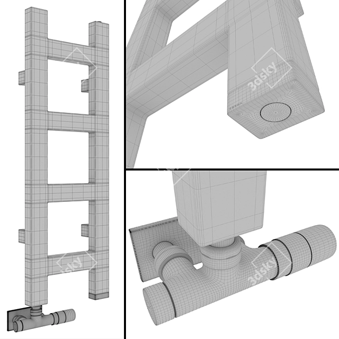 Terma Easy One: Space-Saving Towel Warmer 3D model image 3