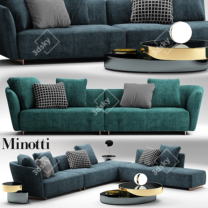 Stylish Minotti Seymour Lounge Sofa 3D model image 1