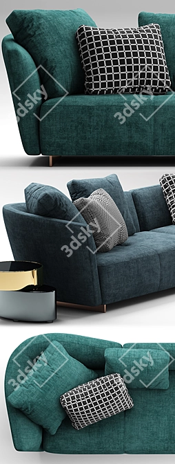 Stylish Minotti Seymour Lounge Sofa 3D model image 2