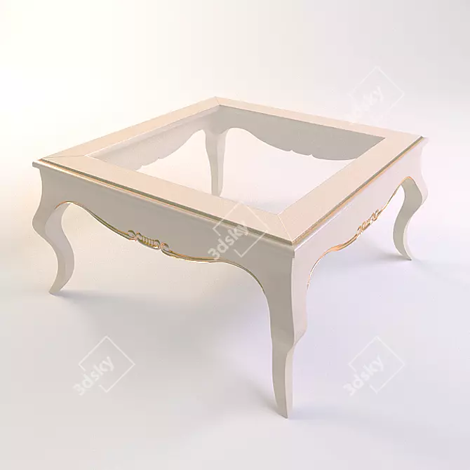Modern Glass-Top Table 3D model image 1