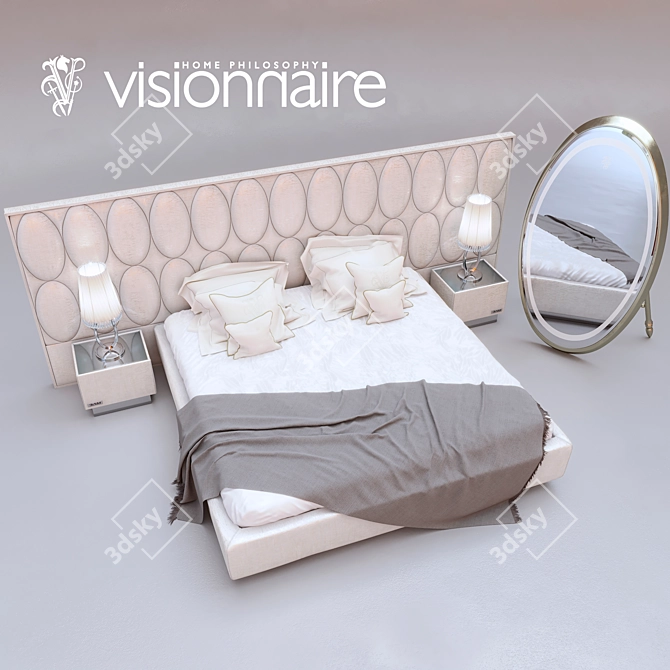 Italian Modern Bed Gregory by IPE Cavalli 3D model image 1