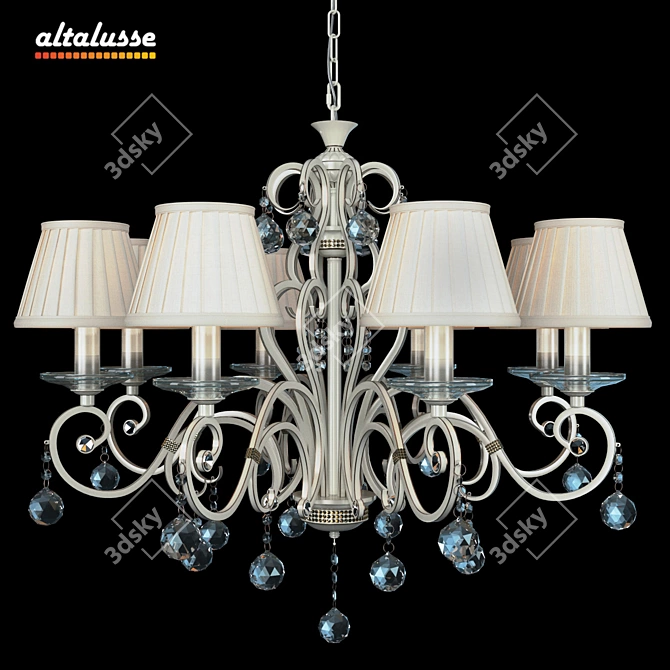 Provençal Style Chandelier Altalusse INL-6082P-8 3D model image 1