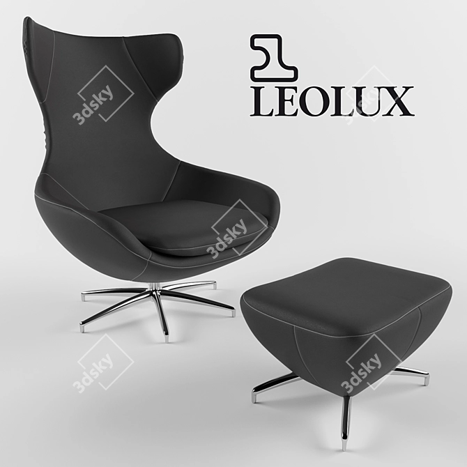 Ultimate Comfort: LEOLUX CARUZZO Leather Armchair 3D model image 1