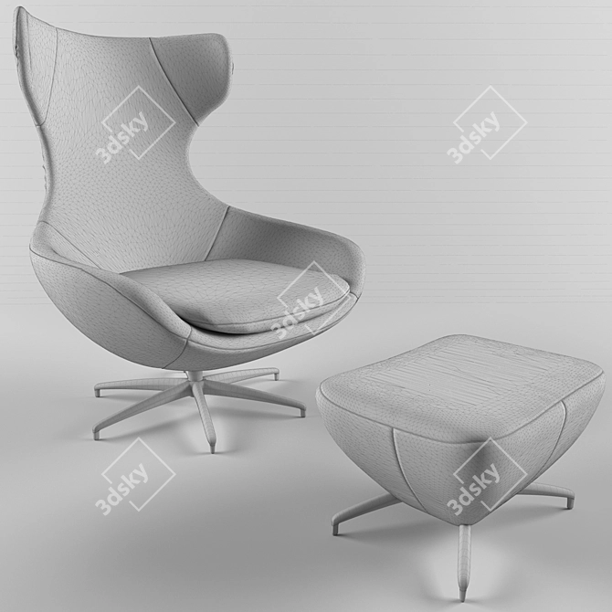 Ultimate Comfort: LEOLUX CARUZZO Leather Armchair 3D model image 3