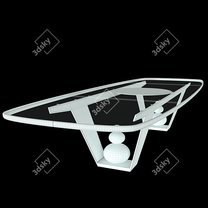 Auctor Glass and Wood Conference Table 3D model image 2