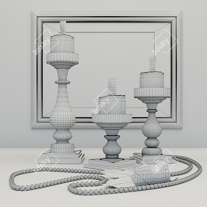 Elegant Glass Pillar Holders 3D model image 2