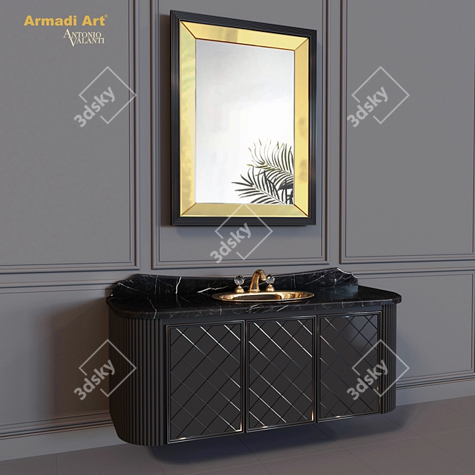 Avantgarde Notte: Italian Craftsmanship in Hanging Vanity 3D model image 1