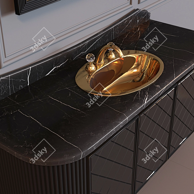 Avantgarde Notte: Italian Craftsmanship in Hanging Vanity 3D model image 2