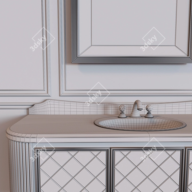 Avantgarde Notte: Italian Craftsmanship in Hanging Vanity 3D model image 3