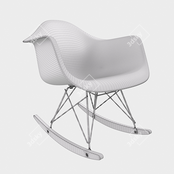 Modern Eames RAR Rocking Chair 3D model image 2