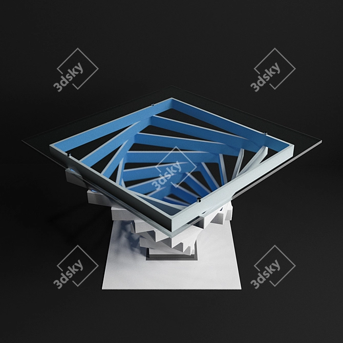 Infinity Table: Dynamic Coffee Table with Rotating Squares 3D model image 1