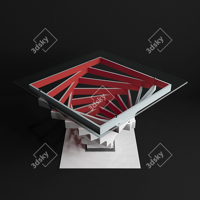 Infinity Table: Dynamic Coffee Table with Rotating Squares 3D model image 2